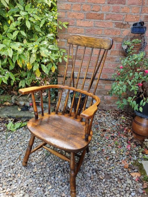 naive 19thc high back windsor type armchair