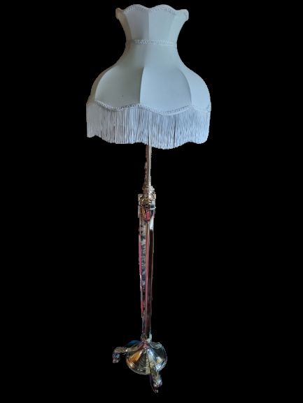 antique brass adams style extendable standard lamp