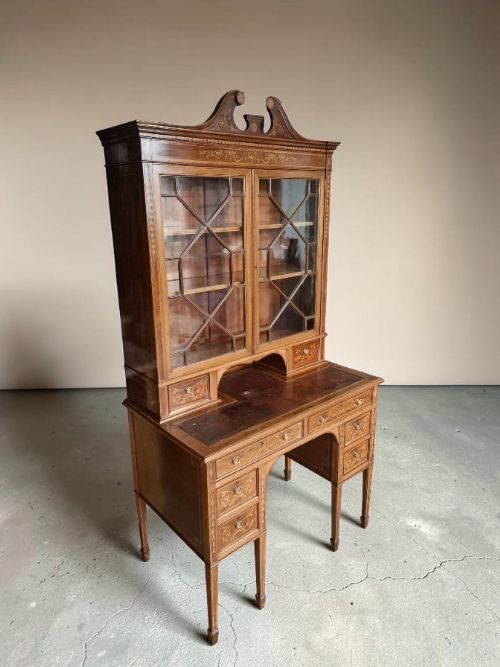 superb inlaid display desk c1900