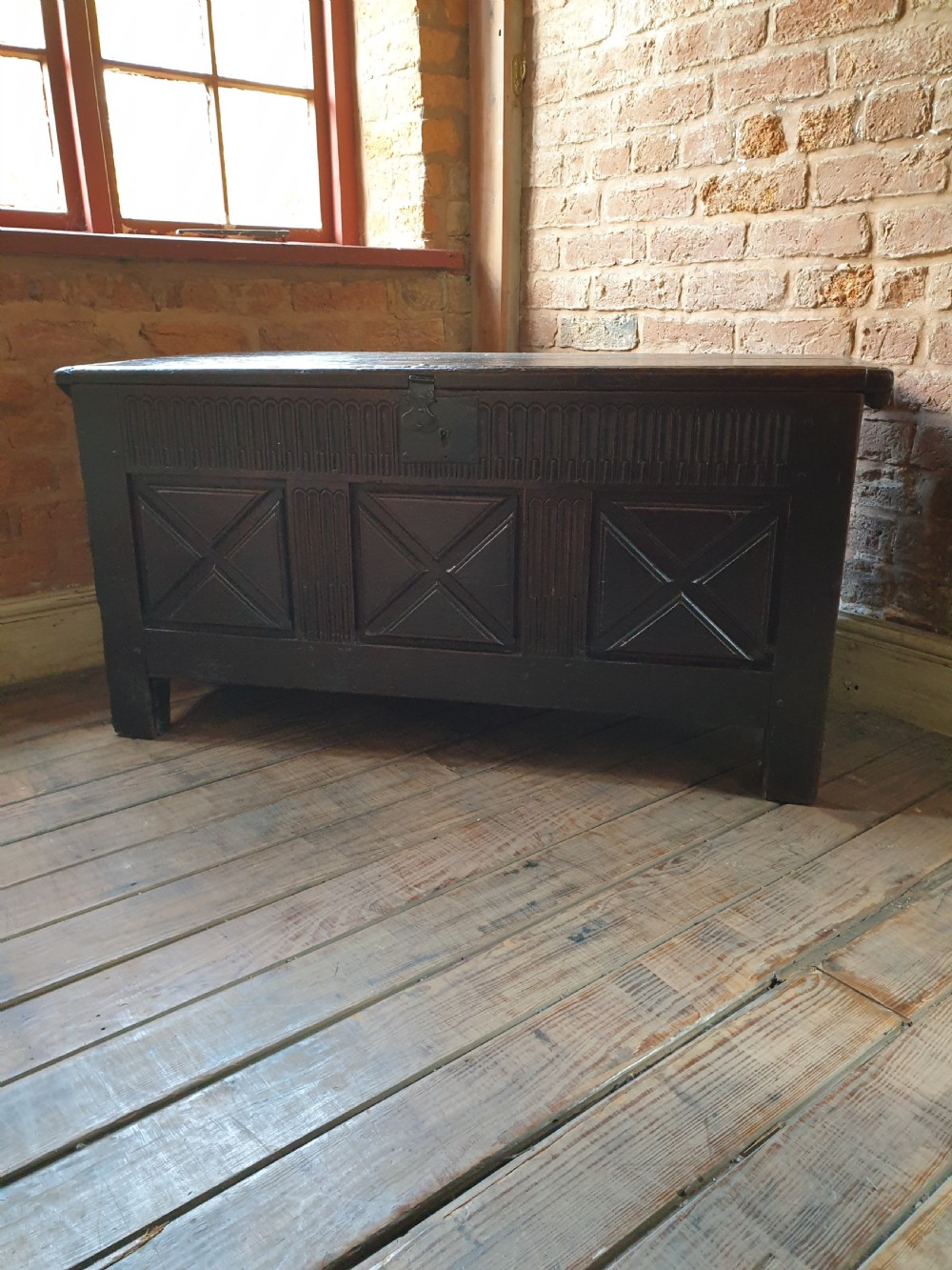 an early 17thc country house oak coffer with an interesting provenance
