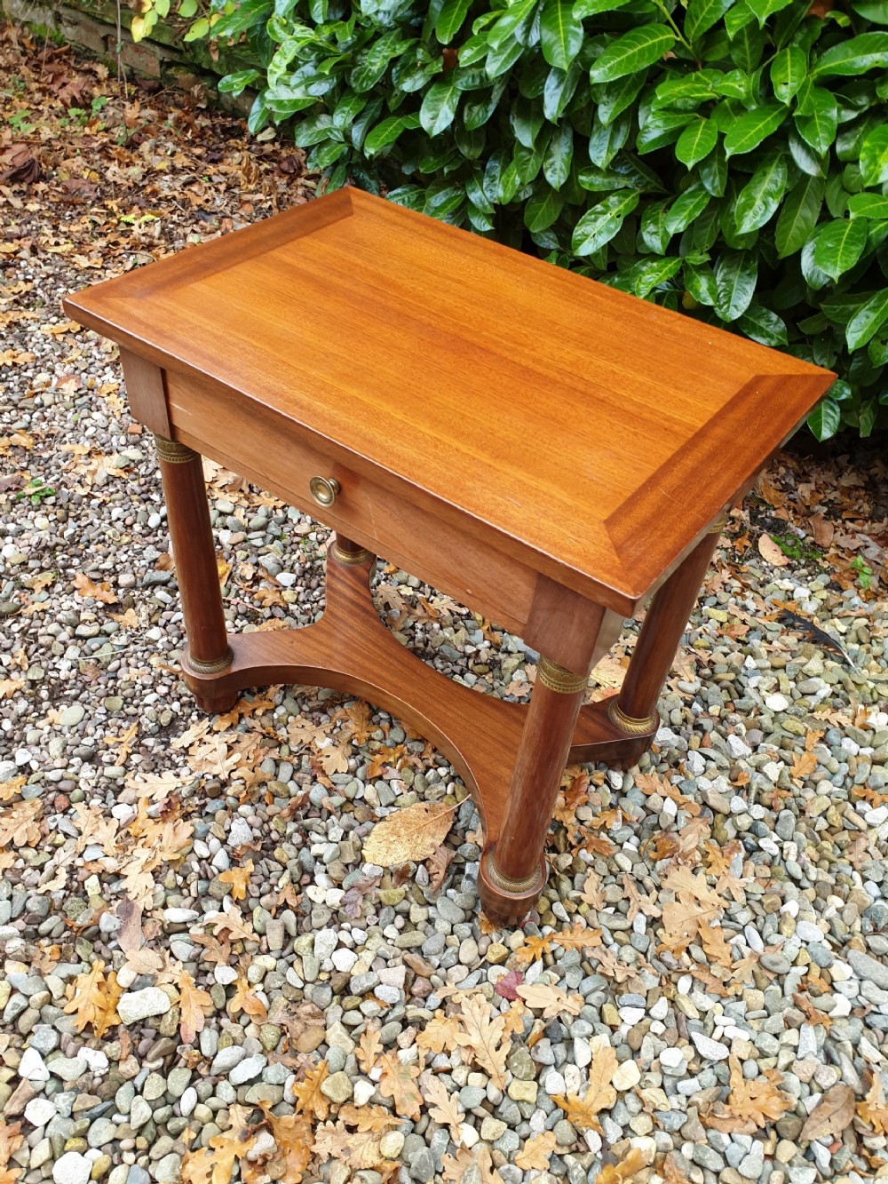 a small low antique biedermeier mahogany low table with ormulu mounts