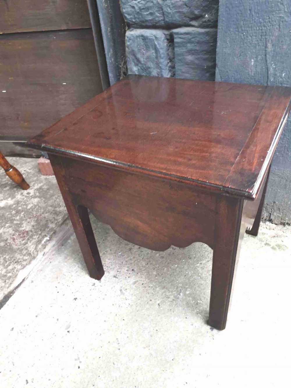 antique georgian mahogany closed stool occasional table