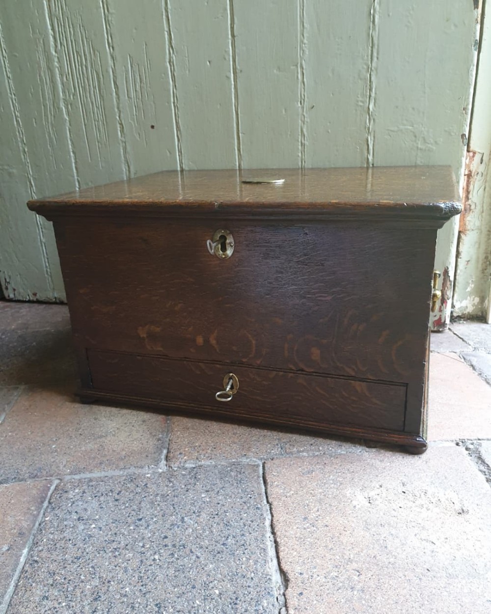dated 1799 tiny perfect oak chest with a drawer