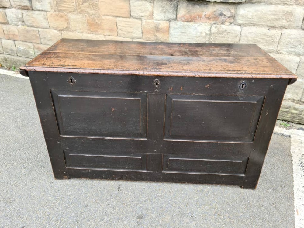 a original early 18thc welsh patinated oak churchwardens coffer