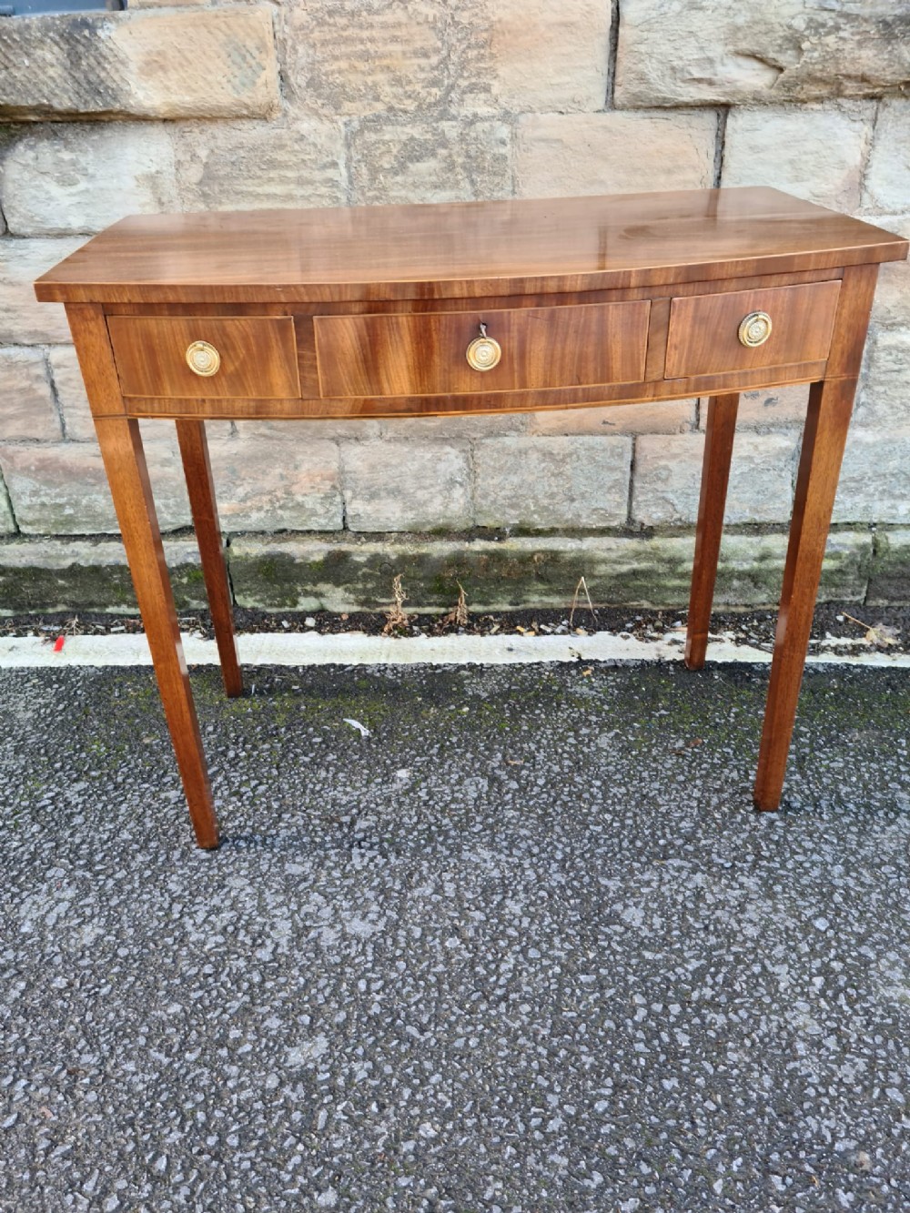 a neat georgian 3 drawer mahogany side hall table