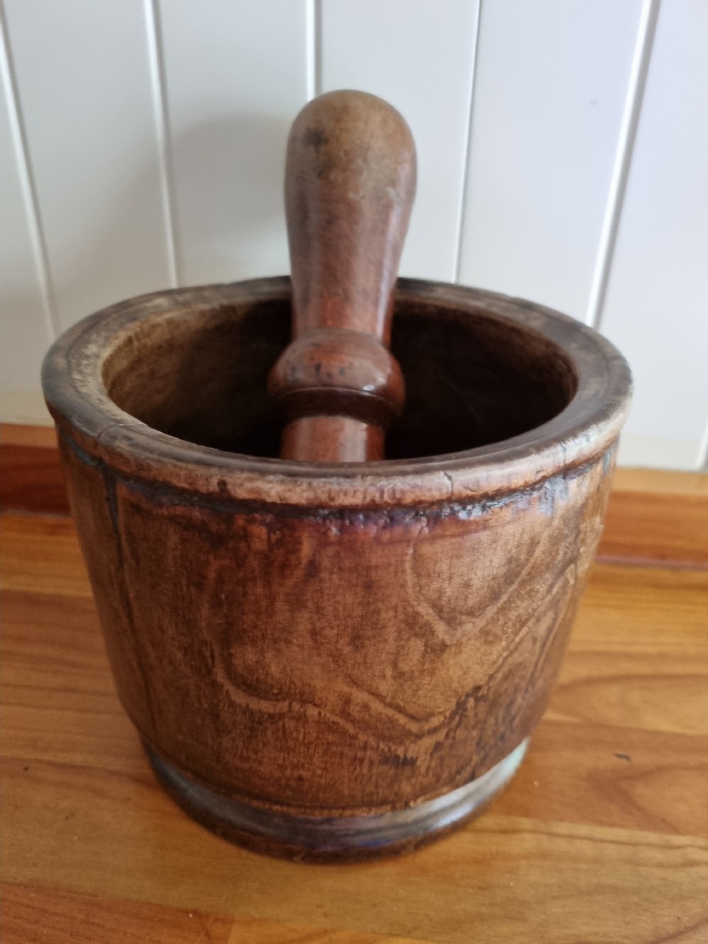 good 18thc sycamore mortar and pestle
