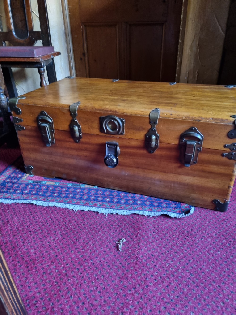 anglo chinese camphorwood military trunk chest