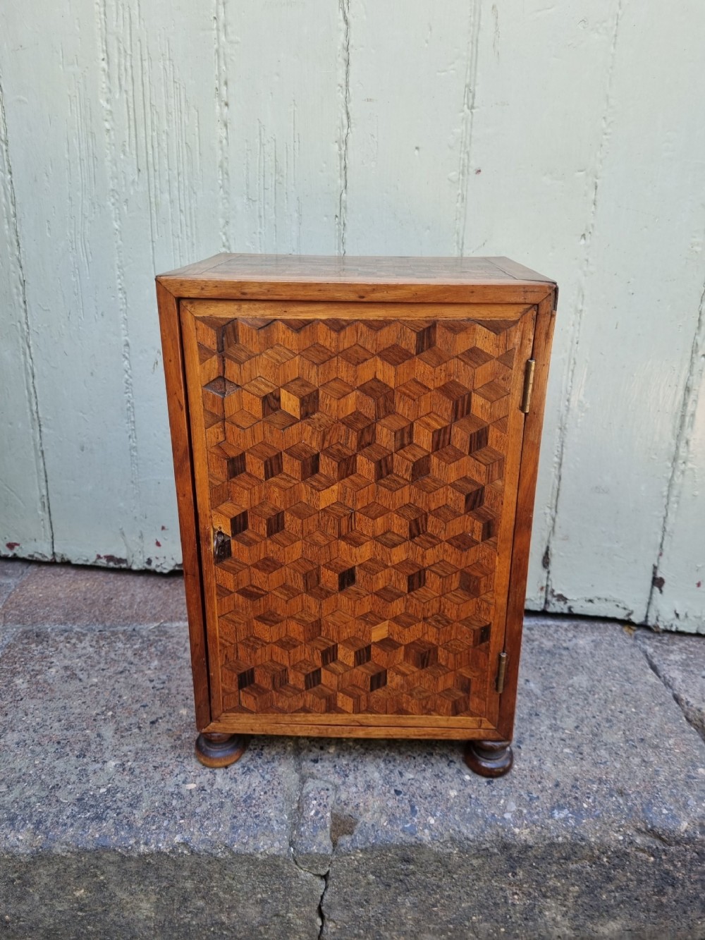 unusual 18thc parquetry table casket with interior drawers