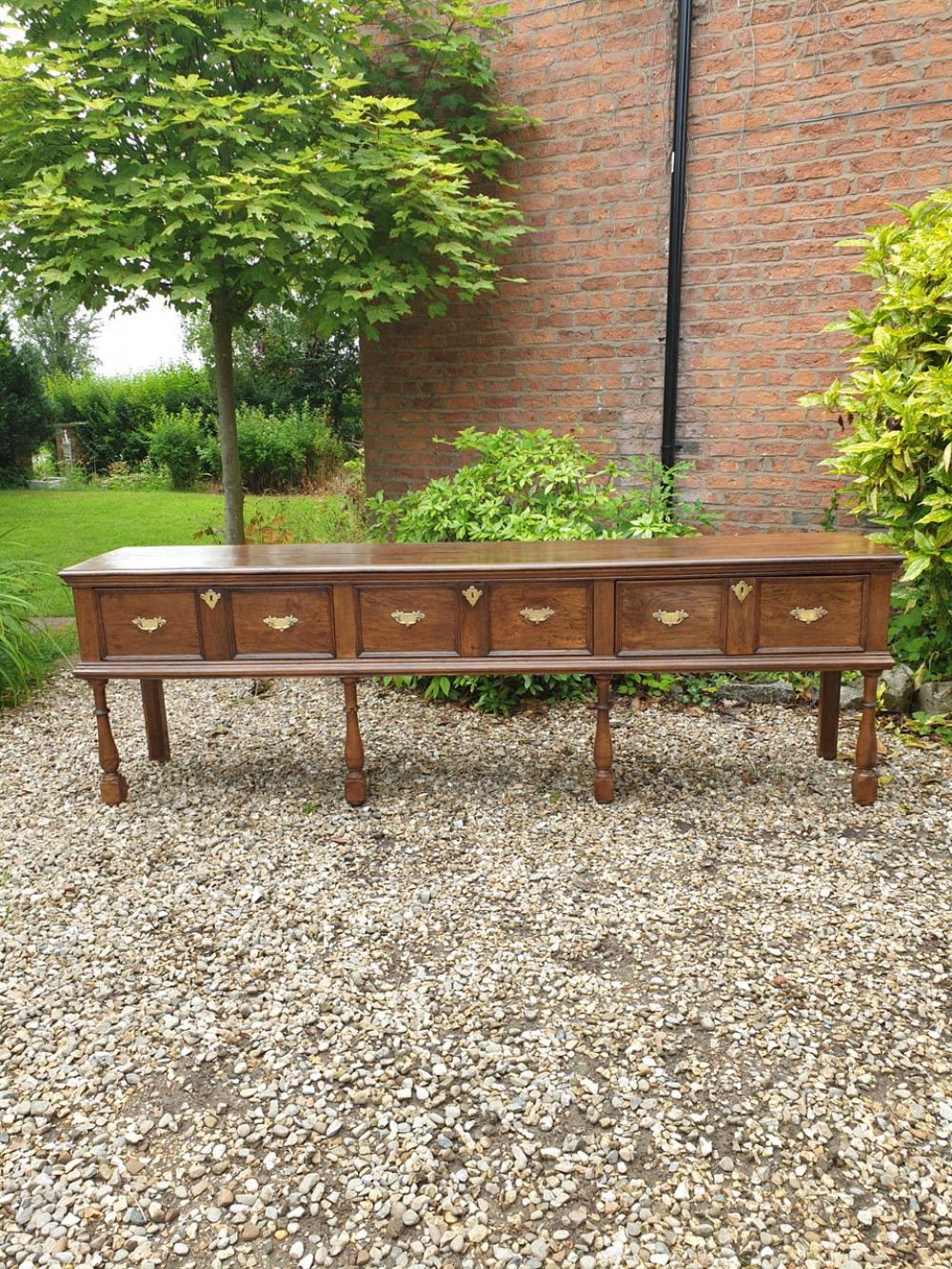 large 18th c country house oak dresserserving base 250cms