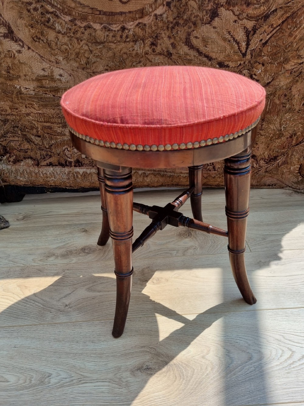 smart regency round mahogany stool