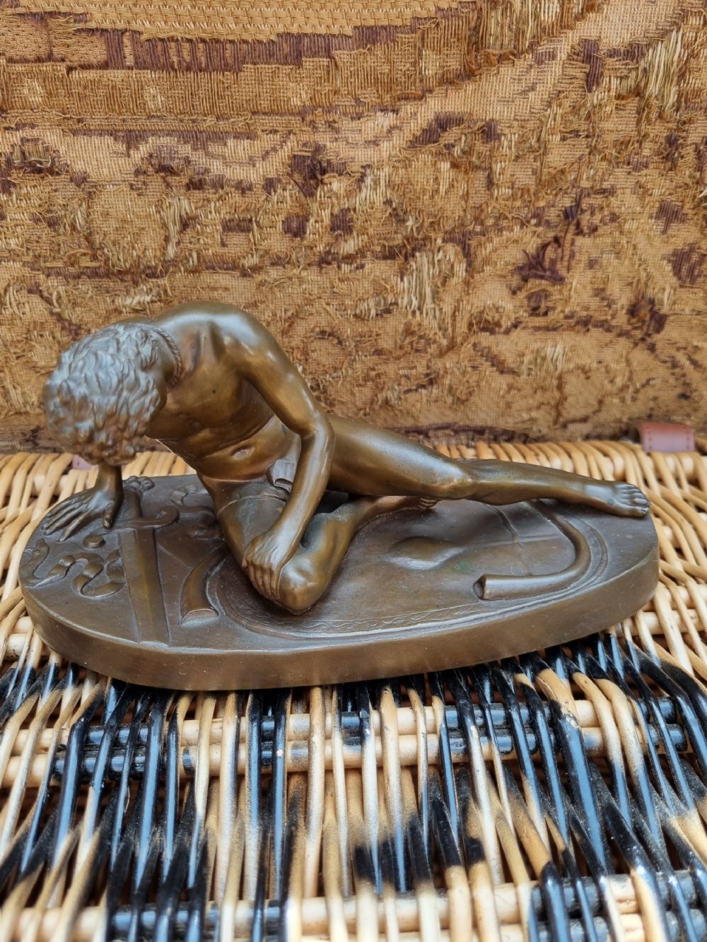 a barbedeinne signed 19th c bronze of the dying gaul