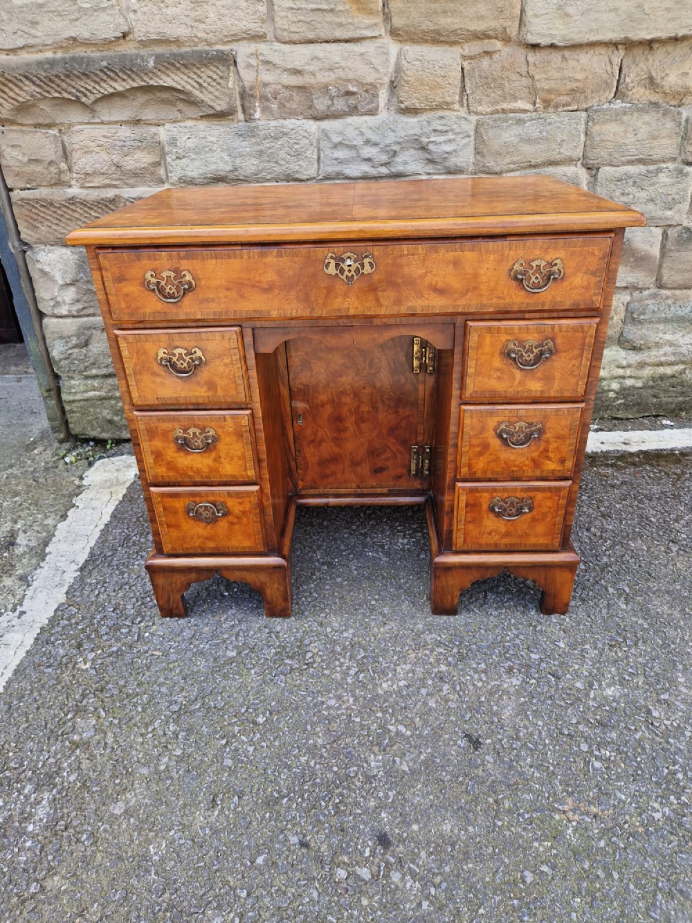 small walnut kneehole desk