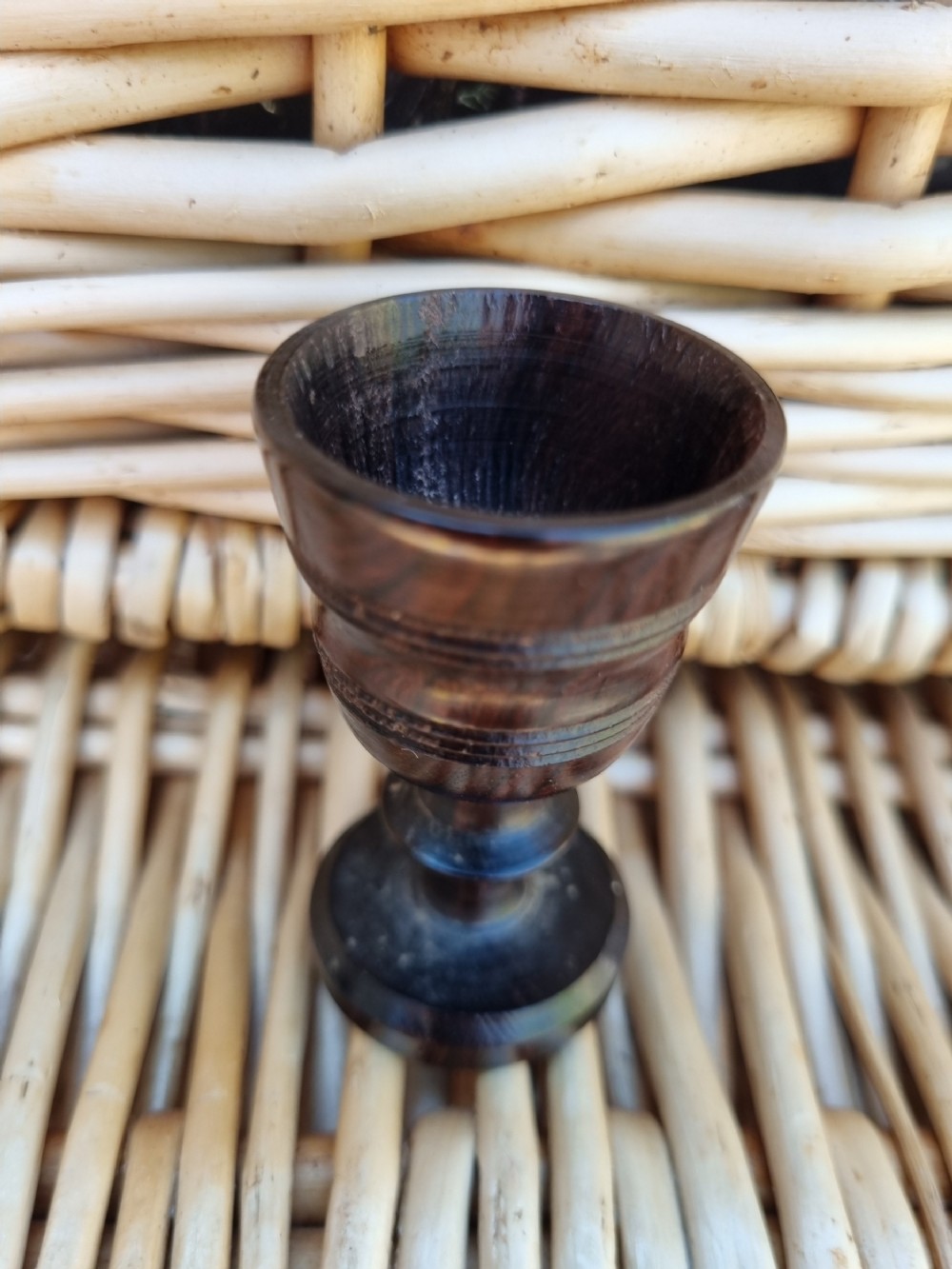 unusual l18the19thc solid ebony small goblet