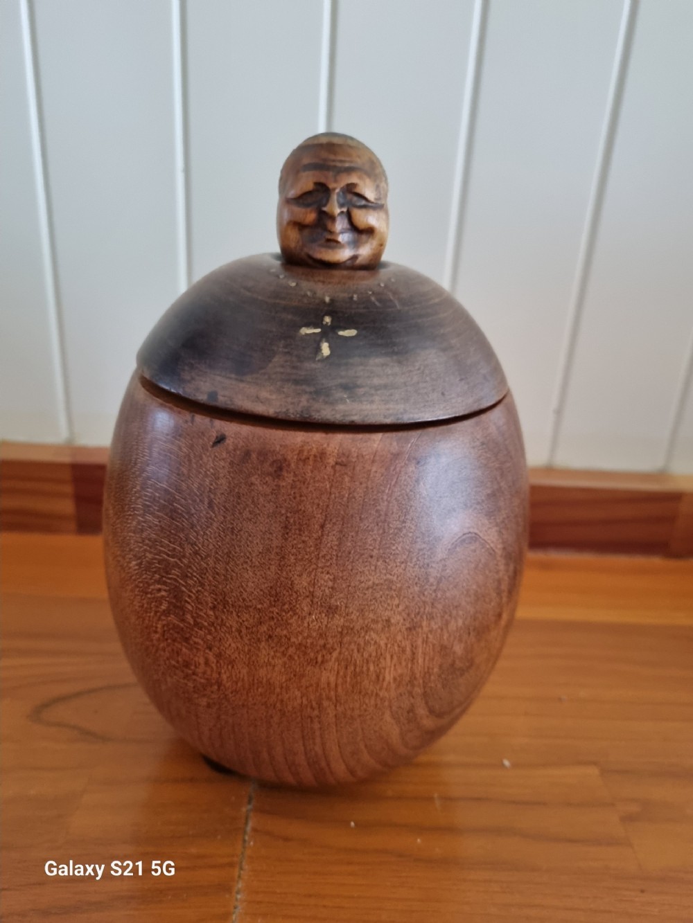 super unusual 19thc cardinal treen tea caddy