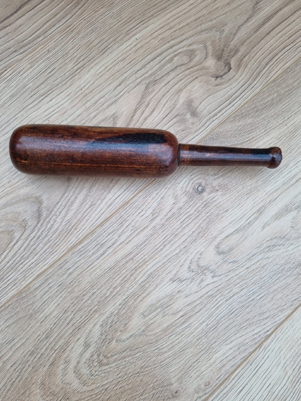 good 19thc fruitwood treen priest baton