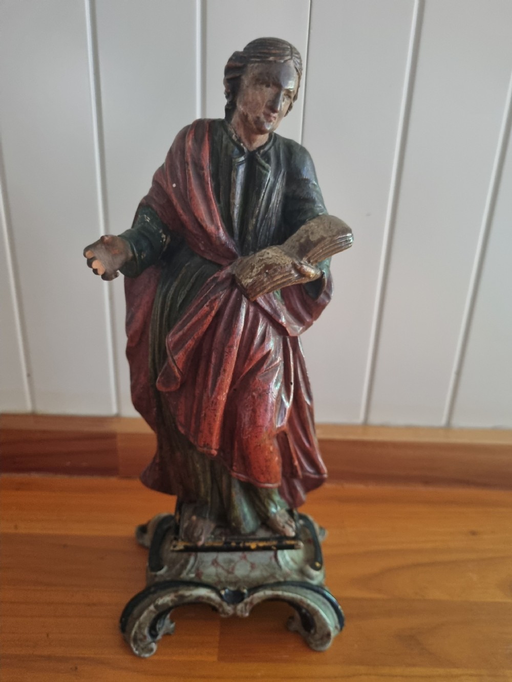 superb l17thc e 18thc polychrome figure of a disciple