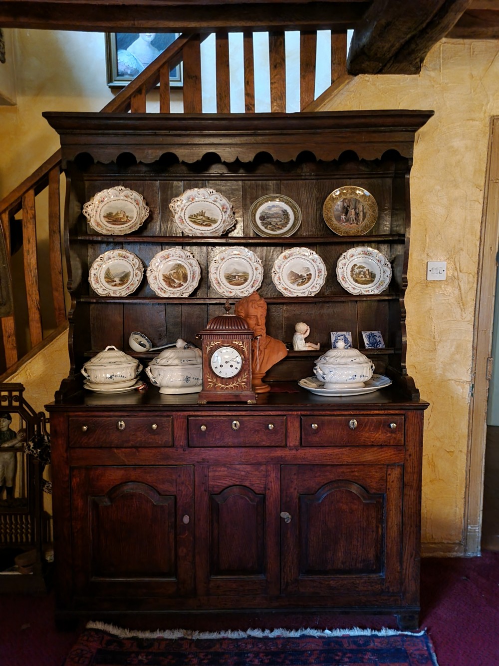 rare mid 18thc small llanrwst oak dresser and rack 138cmsl