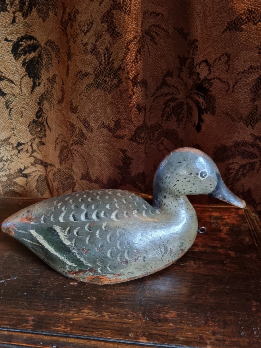 wooden decorated decoy duck