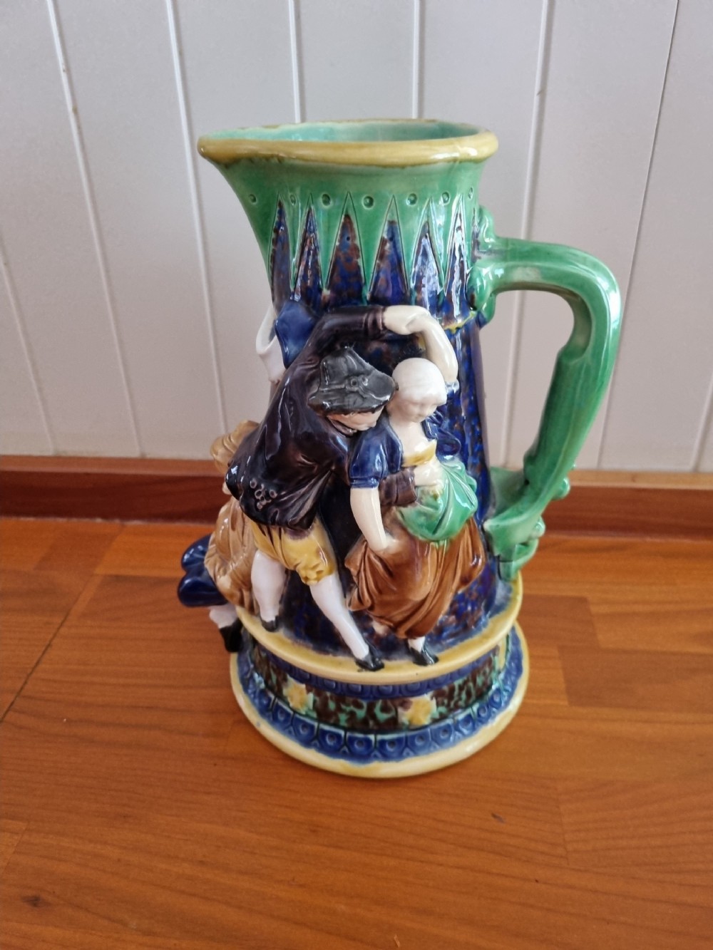 antique large minton majolica dancing jug