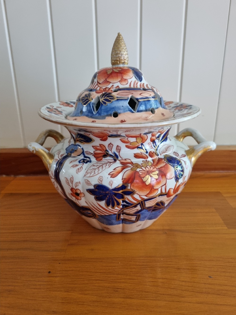 masons ironstone pot pourri vase