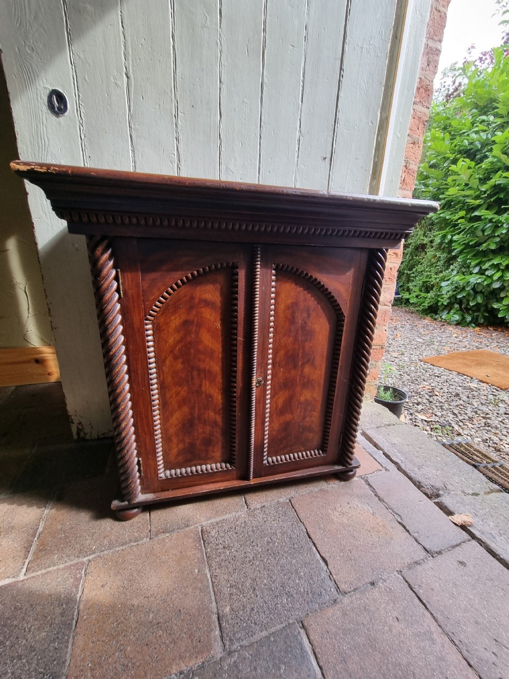 rare original paint 19thc pine cupboard