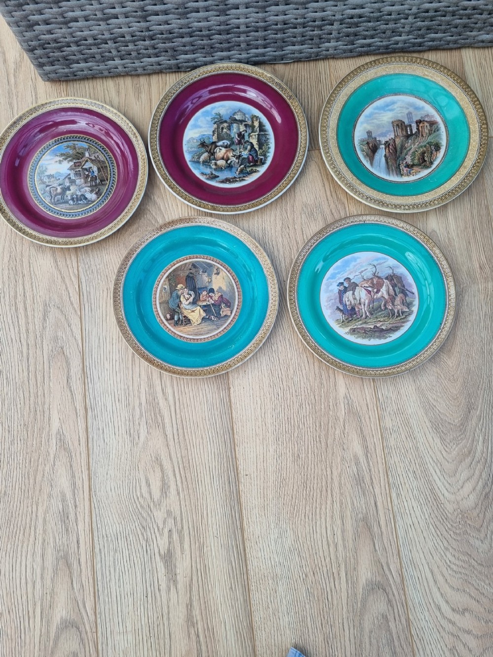 5 perfect 19thc prattware plates all described