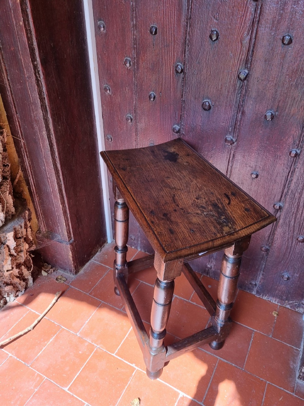 mid 17thc oak tall joint stool