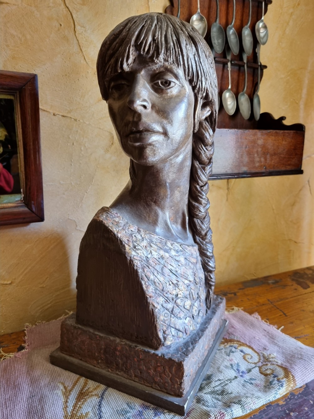 a large terracota bust of ariadne