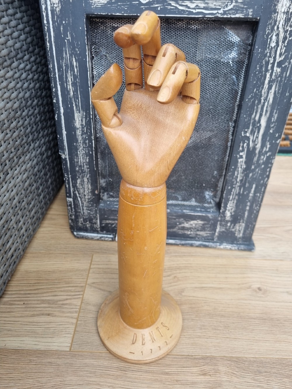 unusual dent 42cms wooden glove stand