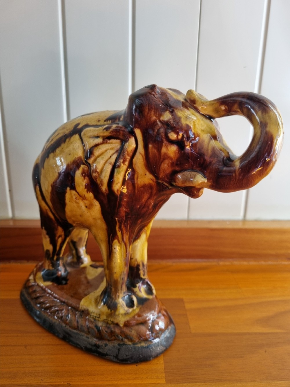 english 18thc pottery model of an elephant