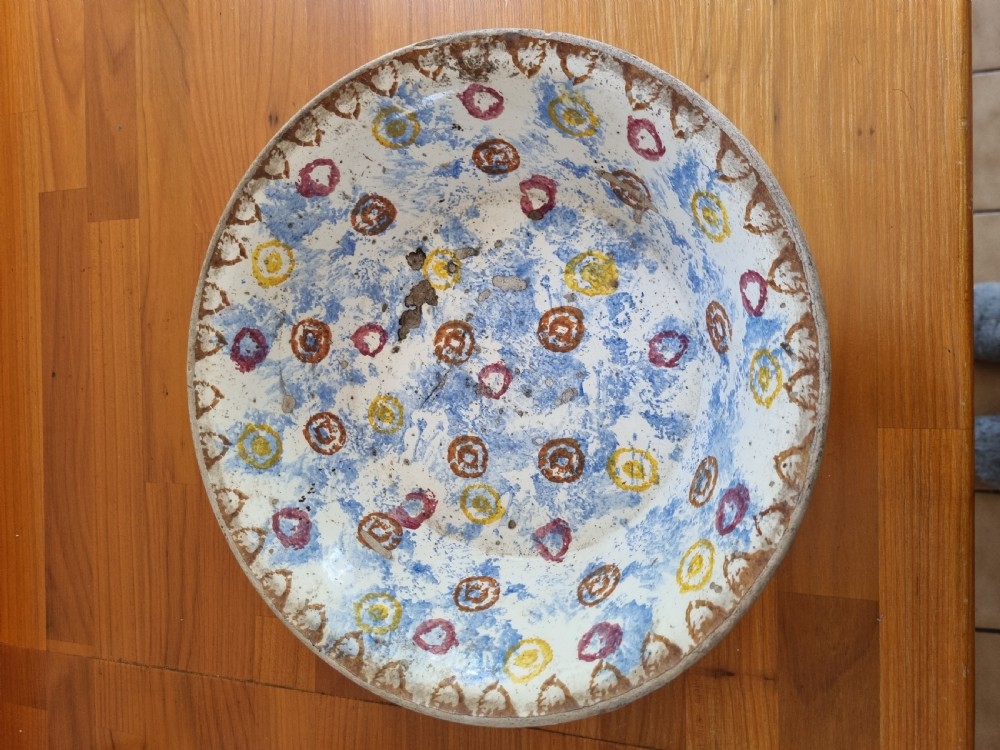 large 19thc scottish spongeware bowl