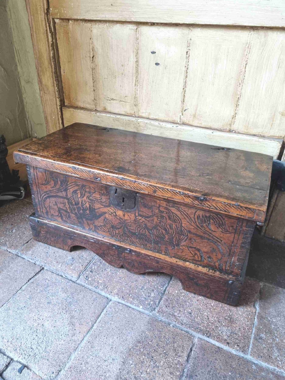 scarce original mid 17thc italian cedarwood coffer