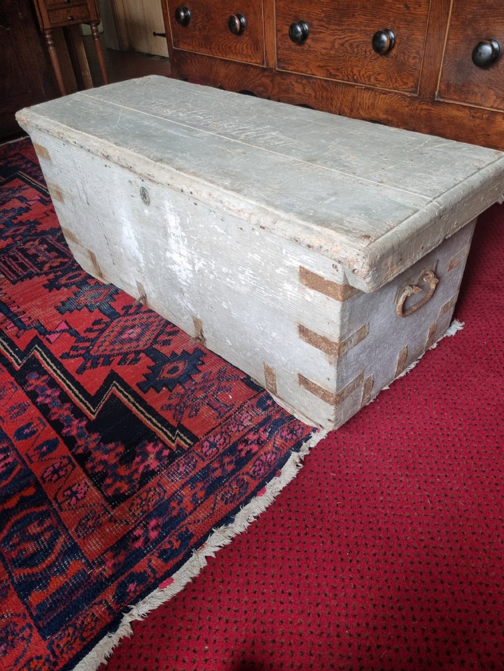 rustic 19thc pine chest original throughout
