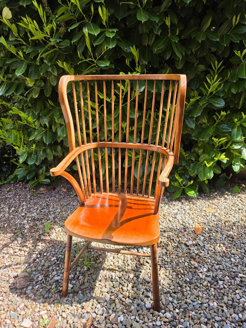 unusual l19thc ash and elm winged windsor armchair