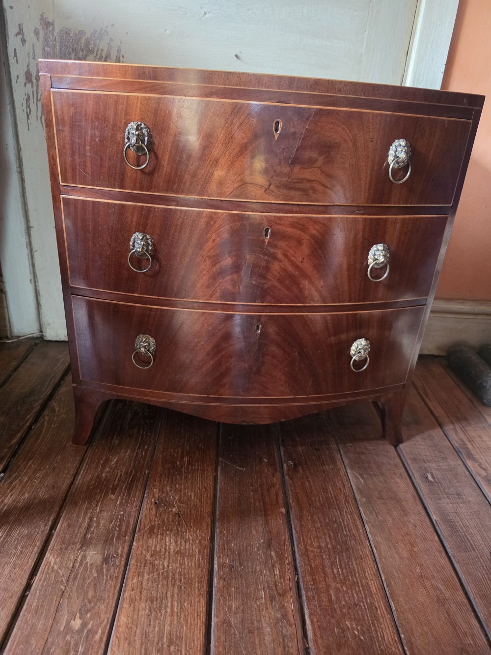 superb vsmall georgian chest in flame mahogany