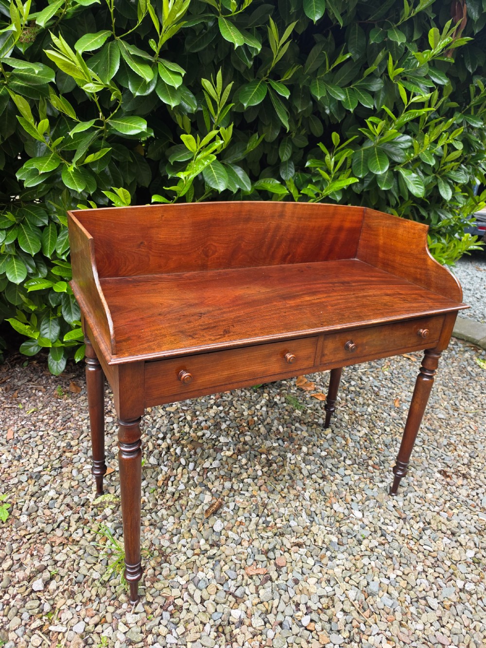 simple georgian mahogany 2 drawer side table
