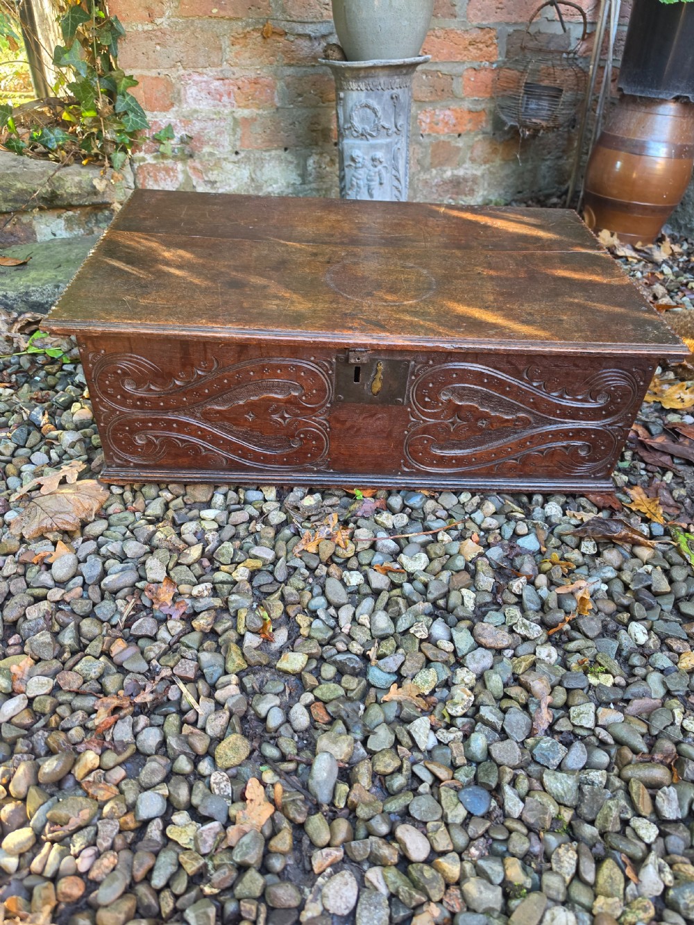 simple original 17thc oak original bible box