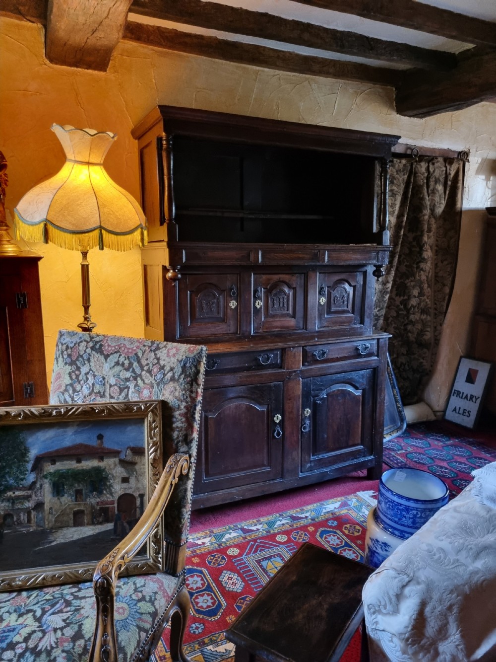 a superb dated 1704 oak tridarn 3 pc welsh cabinet